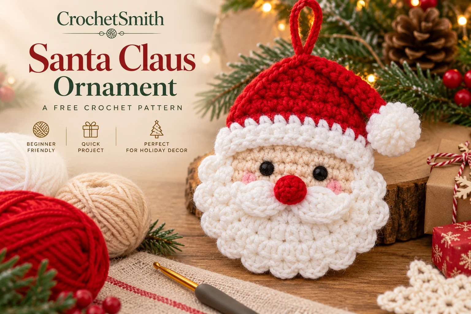 Santa Claus Crochet Ornament: Materials, Construction & Christmas Decorating Guide